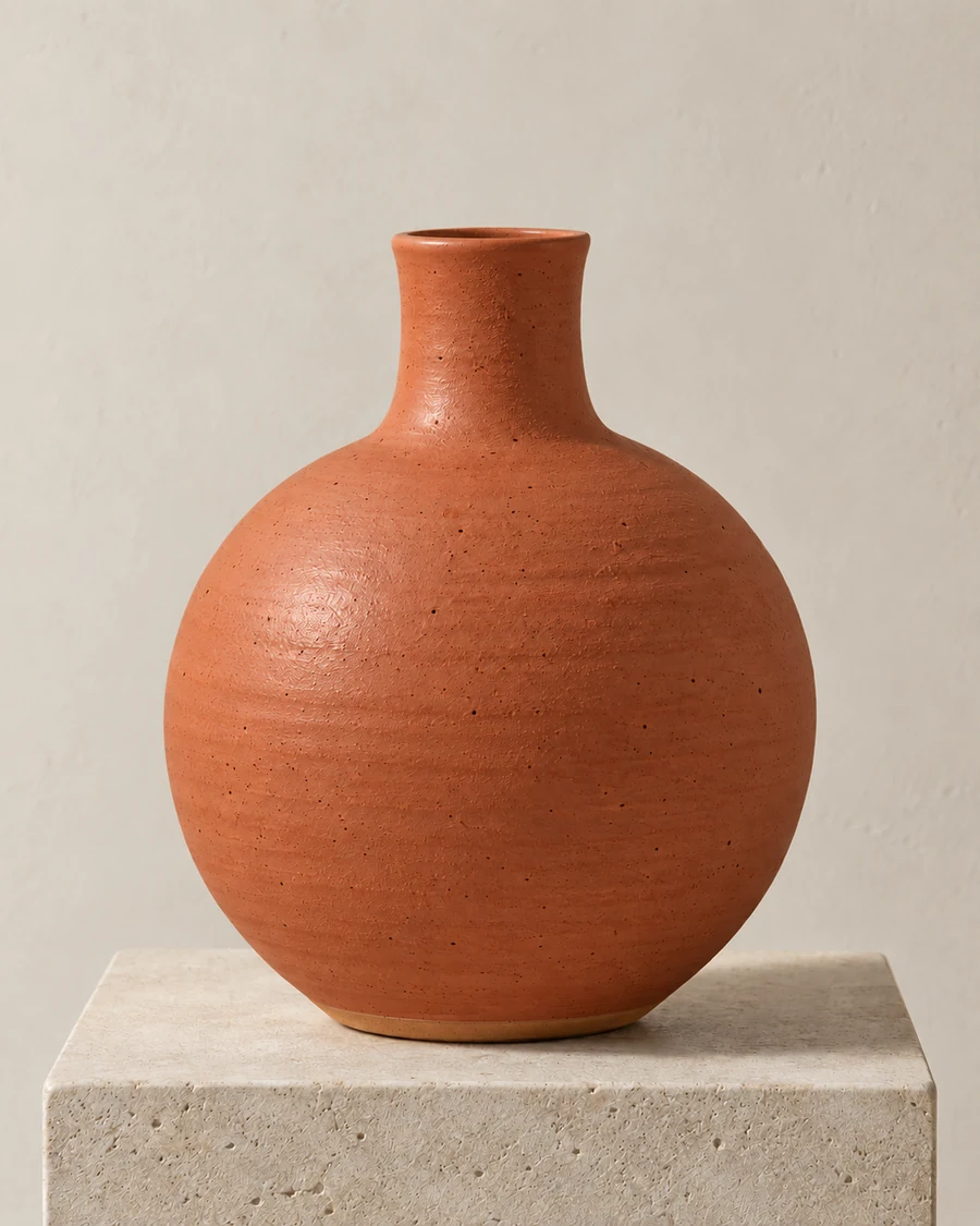 El mismo jarrón con acabado Terracota